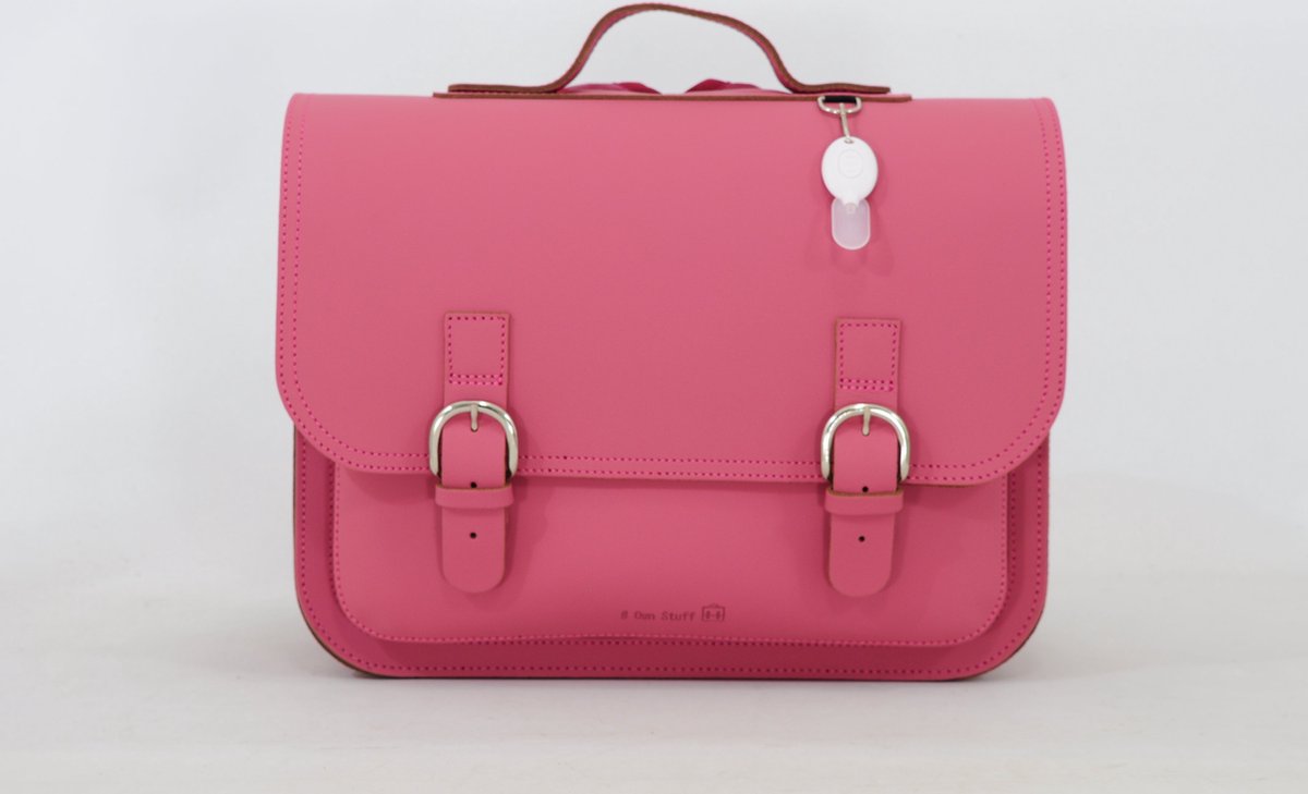 Own Stuff Lederen Boekentas Lagere school - 38x30x17cm - Antique Pink