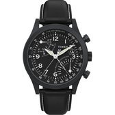 Timex Waterbury Traditional Fly Back TW2W48000 Horloge - Leer - Zwart - Ø 43 mm