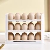 3-laags eierhouder rek - eierrek voor koelkast en aanrecht - houdt 30 eieren (wit)