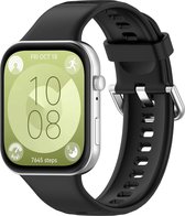 Bracelet en Siliconen Strap-it avec boucle - adapté pour Huawei Watch Fit 3 (noir)