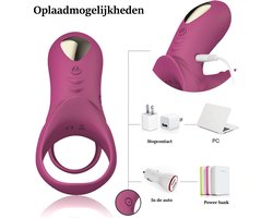Darenci Penis Ring - Vibrator - Cock Ring - Mannen & Vrouwen - G-spot stimulator - Elektrisch - Oplaadbaar - Penis Stimulator - Remote control - Roze
