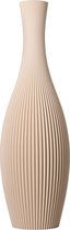 Slimprint Vase de Sol Décoratif STELLA, Rayé, Beige, 15,7 x 50 cm, Plastique Végétal
