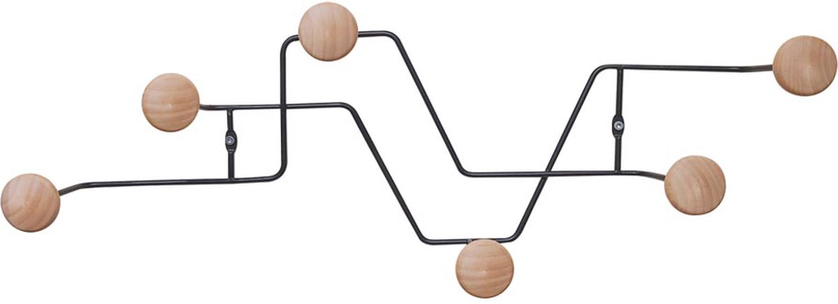 Coat Rack Zig Zag Wooden Knobs