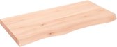 vidaXL - Wastafelblad - 100x50x(2-6) - cm - onbehandeld - massief - hout