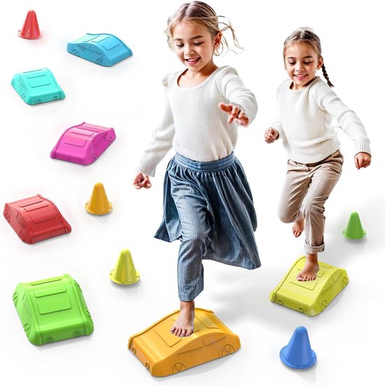 MINENICE Pierres d'équilibre pour enfants, pédales pour, formation d'équilibre pour enfants, pierres antidérapantes pour, jouets sensoriels intérieurs et extérieurs MINENICE Pierres d'équilibre pour enfants, pédales pour, formation d'équilibre pour enfants, pierres antidérapantes pour, jouets sensoriels intérieurs et extérieurs