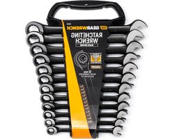 Ring Wrench With Ratchet Set Metric 9412BE Black 8-19 mm 12 Pieces (Limited Edition) - Gearwrench