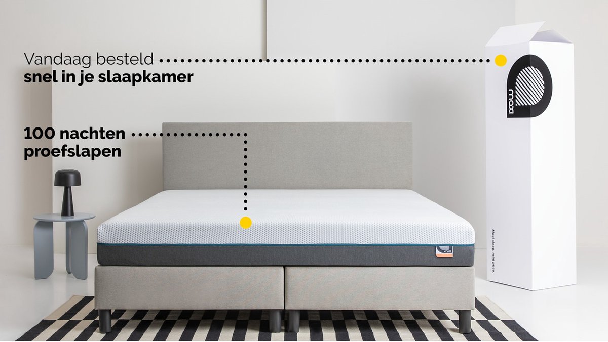Maxi Plus Pure 200 Matras 90 x 200 cm - Traagschuim Matras - Eenpersoonsmatras - 7 Zonen - Pocketvering - Dikte: 21 cm - H4 — afbeelding 5
