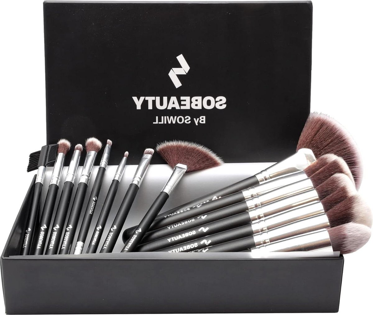 15-delige veganistische make-upkwastenset voor professionele maquillage oogschaduw eyeliner gezichtskwast elegante doos