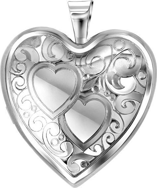 bol.com | Zilveren hanger medaillon hart