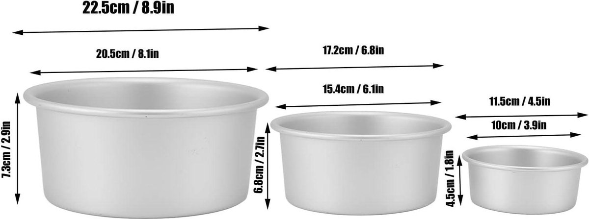 4 Inch Cake Pan Set met 100 Stks Perkament Papier 4 Inch Cake Pan Set met 100 Stks Perkament Papier