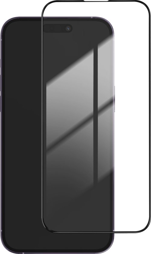 Verre trempé iPhone 14 Pro dureté 9H biseauté pleine adhérence noir