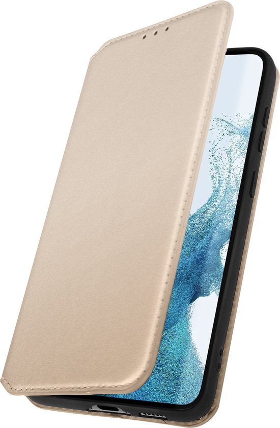 Coque Convient pour Samsung Galaxy S23 Flip Card Holder Video Support Goud