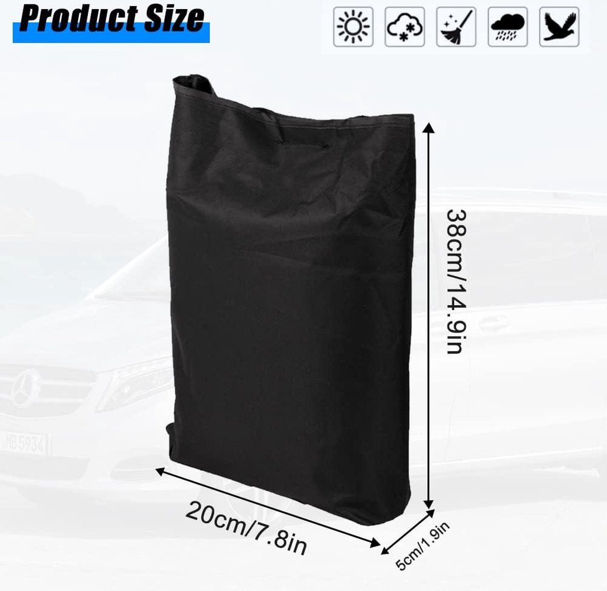 Housse Soleil Pare-Brise Pour Mercedes-Benz Vito III W447 (2014-2022) - Tissu Oxford 600D 100% Occultant - Imperméable Et Anti-UV - 9