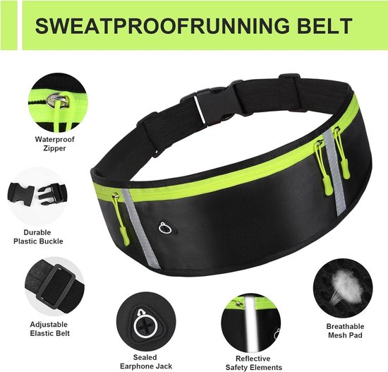 Ceinture De Course Avec Sangle élastique Réglable étanche Et