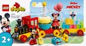 LEGO DUPLO Disney Mickey & Minnie Verjaardagstrein 10941 met Mickey, Minnie, Pluto en een verjaardagstaart.