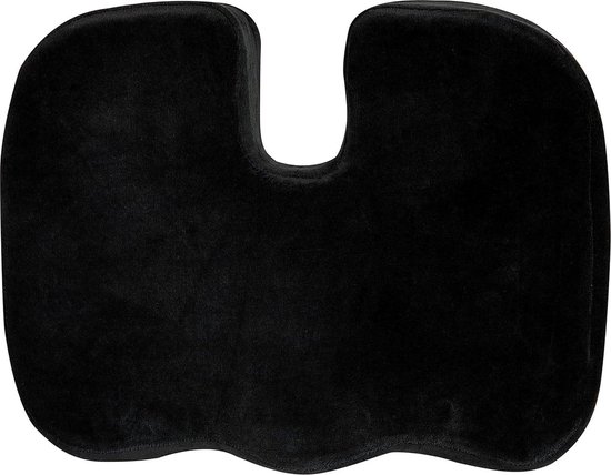 Coussin d'assise pour chaise de bureau - Mousse à mémoire de forme certifiée CertiPUR-US - Zwart - Comfort ergonomique