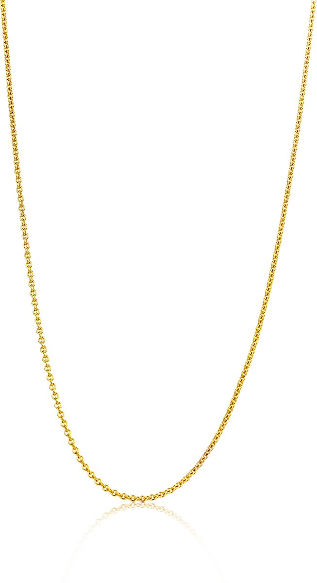 Miore Pure Collier Ketting Dames - 14 Karaat Goud - Met Diamanten - Zonder Hanger - 45 cm