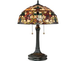 Quoizel Tiffany LED Tafellamp Kami | 2X E27 Max 60W | Vintage Bronze