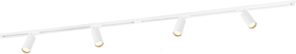 Ledvion - Smart LED Railverlichting 2M + 4 Railspots (4.9W - RGB - Wit - Dimbaar) - 1-Fase