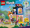 Ensemble de magasin de vêtements vintage LEGO Friends avec figurines et accessoires.