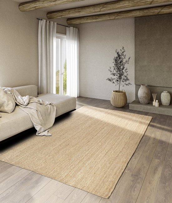 Flycarpets Villeroy & Boch - Tapis en Jute - Rosalie - Naturel / Or - 200x290 cm