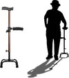 Hoogte verstelbare zithulp - multifunctionele loophulp met vier voeten - mobiliteitshulp - dagelijkse wandelstok