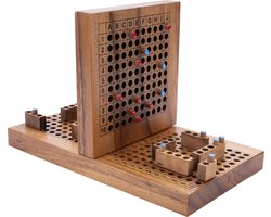 Battle Ship – Houten Strategiespel – Zeeslag Bordspel – Sea Battle Klassiek Spel – Tactisch Denkspel – 2 Spelers – Engelhart