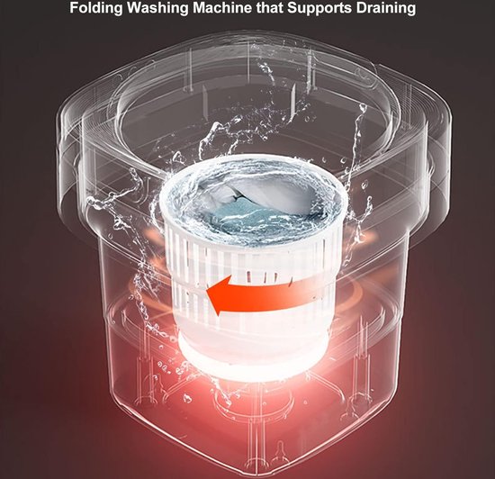 Mini-wasmachines, Opvouwbare Draagbare Elektrische Kledingwasmachines van 6,5 Liter met Centrifuge, Inklapbare Kleine Compacte Automatische Emmerondergoedwasmachine voor op Reis (Paars