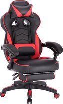 Instinct® gaming stoel - hoofdsteun - voetsteun - leer - rood