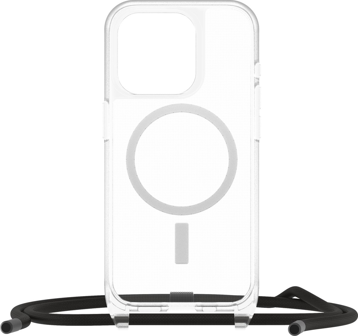 OtterBox React Necklace MagSafe geschikt voor iPhone 15 Pro Hoesje Koord Transparant