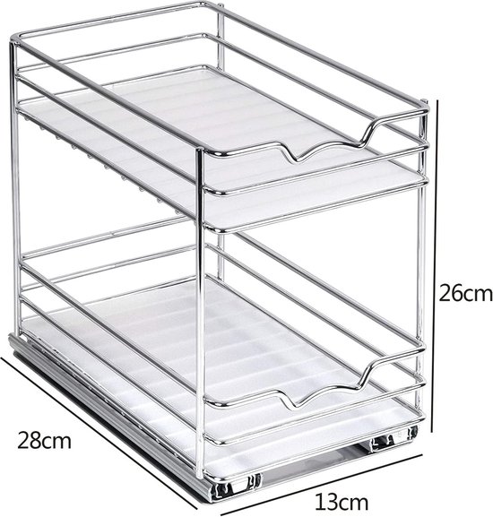 AlShiha® Organizer - Ladekast - Een Laag - Aanrecht Organiser Opbergrek Keukenkast Organizer Badkamer Organizer AlShiha® Organizer - Ladekast - Een Laag - Aanrecht Organiser Opbergrek Keukenkast Organizer Badkamer Organizer