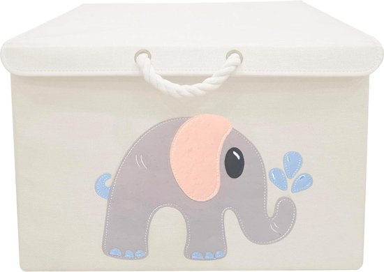 Coffre Xl à Jouets En Bois Rangement Pour Enfants Couleur Blanc Motif: Animaux - Coffre à jouets