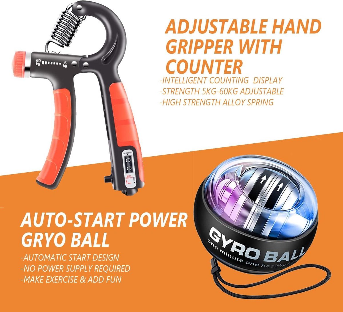 Handtrainer Grip Set - 14-delig - Verbeter je Grip en Onderarmkracht - Geschikt voor