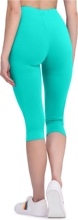 Bellivalini BLV-BLV50-148-LE Dames Capri Leggings - Sport - Vrijetijdsbroek - 3/4 Lengte - Viscose - Sporbroek - Yogabroek - Munt - S