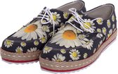 GOBY - Flowers - Schoenen - Sneakers - Hoge kwaliteit - Handmade - Meisjesprint - Maat 35