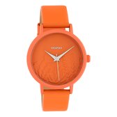 OOZOO Timepieces - Poeder oranje horloge met poeder oranje leren band - C10605