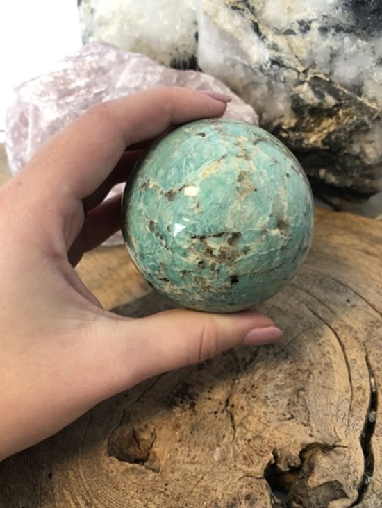 Boule de pierres précieuses Amazonite 65-70 mm