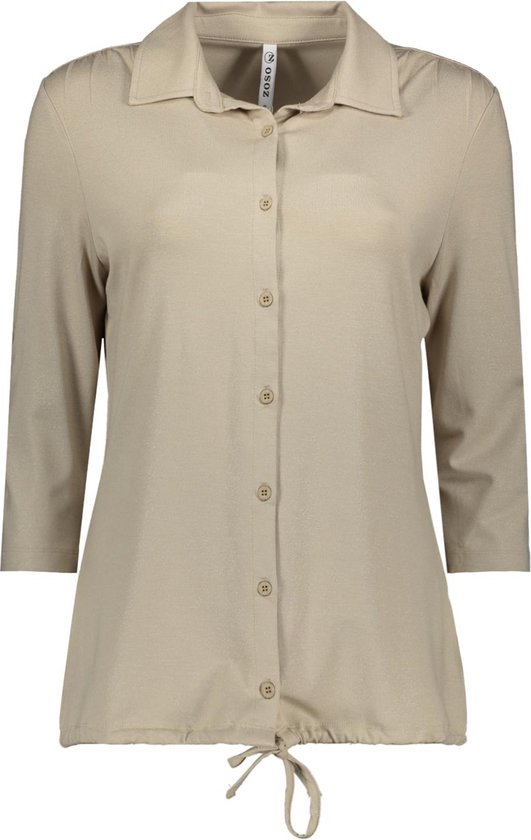 Zoso Blouse Beau Blouse With Spray Print 242 0007 Sand Dames Maat - M
