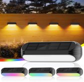 Solar Lights for Outdoor Garden - 4 Pieces Warm White Colour Changing IP65 Waterproof Lights for Garden Decoration Outdoor Wall Stairs Balcony