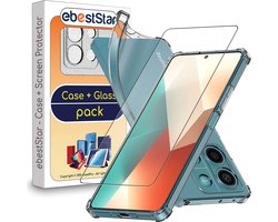 ebestStar - Hoes geschikt voor Xiaomi Redmi Note 13 5G, Silicone Slim Cover Case, Versterkte Hoeken en Randen hoesje, Transparant + Gehard Glas