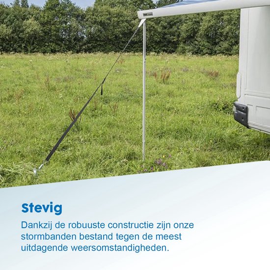 ProPlus Stormbandenset - 3,2 M - Met Peesbevestiging voor Luifelrail - Stormlijnset - Tent Stormkit - Caravan- en camperluifels - Voortenten - Compleet pakket - Incl. stormharingen & veer van ProPlus — afbeelding 4
