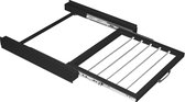 Vonia Tussenstuk Wasmachine Droger - Stapelkit Wasmachine Droger - Universeel - Uitschuifbare Handdoekhouder - Zwart