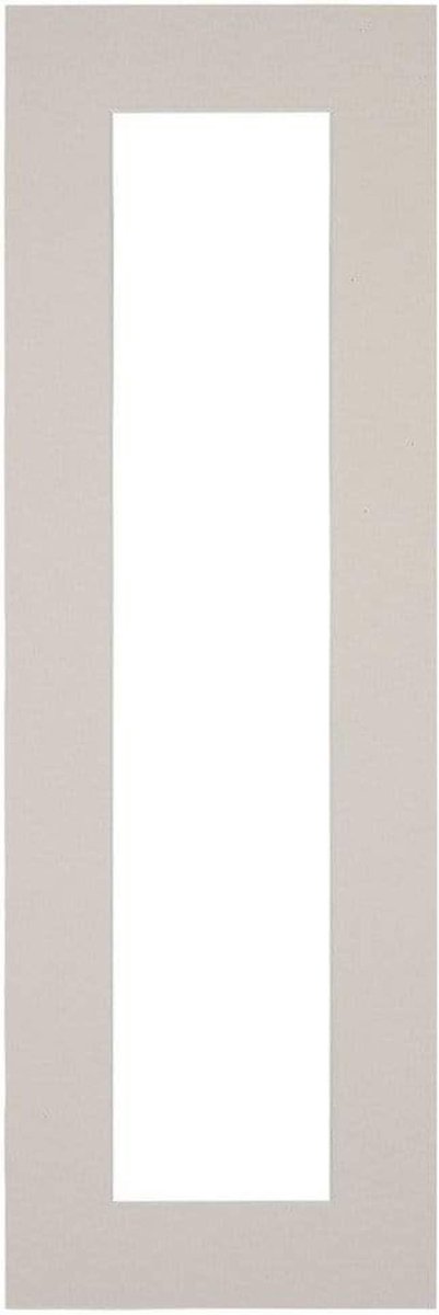 Passe-Partout Fotomaat 10x50 cm - Lijstmaat 20x60 cm - Grijs Graniet - Museumkarton - Fotolijst niet inbegrepen