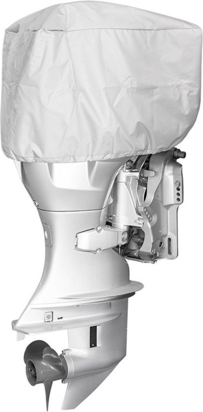 Foto: Proplus buitenboordmotorhoes geschikt voor 50 115pk buitenboordmotoren 76 x 40 x 52 cm afdekhoes beschermhoes 600d polyester uv gestabiliseerde bootmotor hoes geschikt voor zeewater eenvoudig te bevestigen lichtgrijs