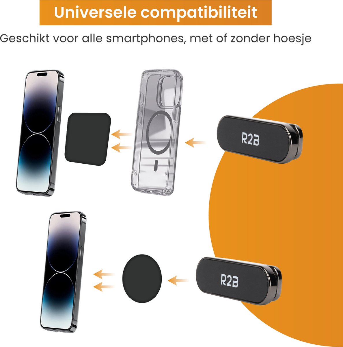 R2B Magnetische Telefoonhouder Auto - 360° Rotatie en Kantelbaar - Dashboard/Console - Telefoonhouders Auto - Gsm Houder Auto - Mobiel Houder Auto - Autohouder - Telefoon Houder - Auto Telefoonhouder - Phone Holder Car – foto 3