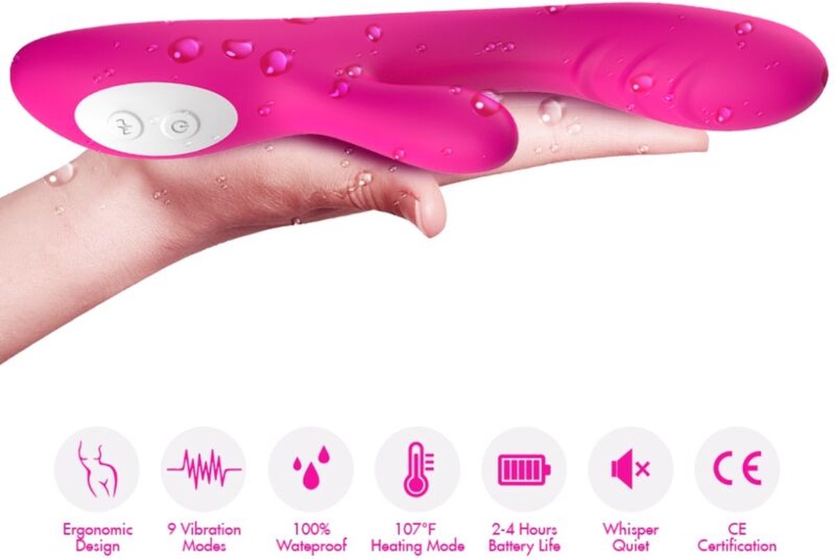 ARMONY - SPARK VIBRATOR HEAT EFFECT FUCHSIA | VIBRATOR | VERWARMENDE VIBRATOR | VIBRATOR VOOR VROUW | BUNNY VIBRATOR | SEKSSPEELTJES VOOR VROUW | SEX TOYS VOOR VROUW | SEX TOYS | SEKSSPEELTJES