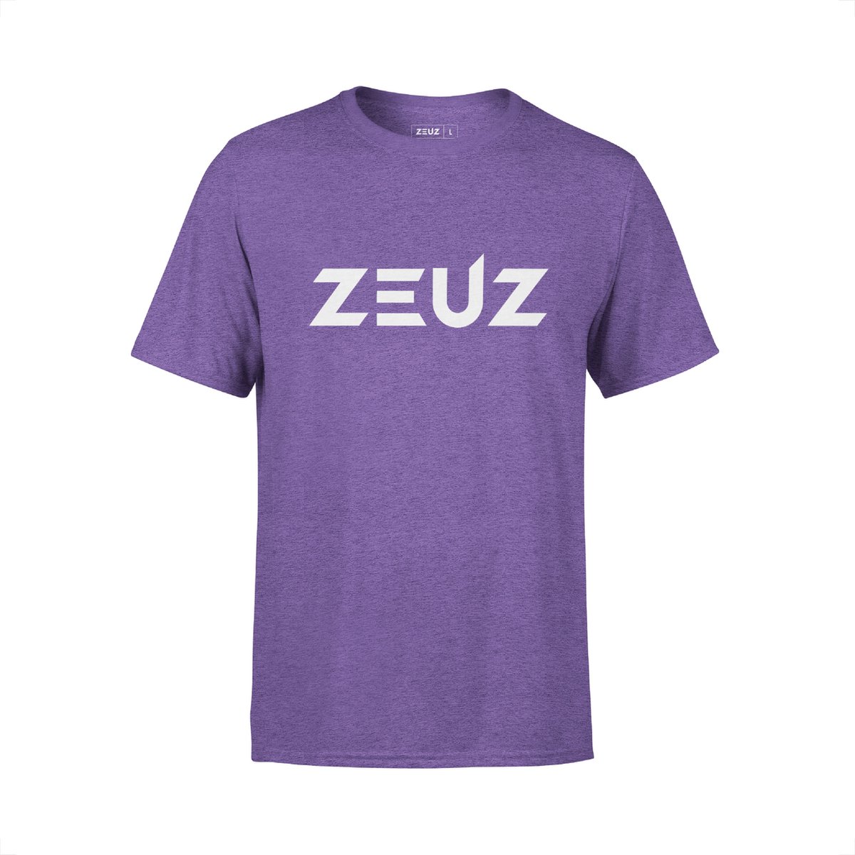 ZEUZ Sport T-Shirt Unisex - Sportkleding Man & Vrouw - Fitnesskleding Heren & Dames - Kleding voor Fitness, CrossFit & Gym - Maat L - Paars