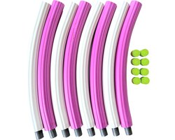 Hoelahoep - Hoola Hoop - Fitness hoepel - 90 x 90 x 3 cm - Metaal Stalenbuis - Roze/Wit