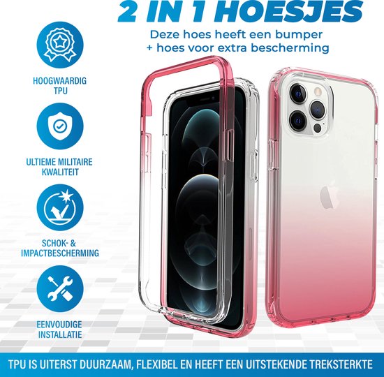 Coque Intégrale Samsung Galaxy A52s - 2 Pièces - Coque Arrière - Siliconen - Coque - TPU - Antichoc - Samsung Galaxy A52s - Transparent / Rose