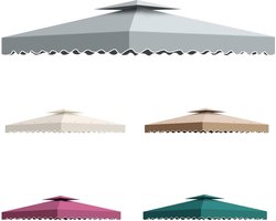 LifeStages® Paviljoen dak 3x3 vervangdak, afneembaar reservedak, waterdicht dekzeil voor tuinpaviljoen met luchtventilatie, dubbel dak vervangend dak paviljoen waterdicht